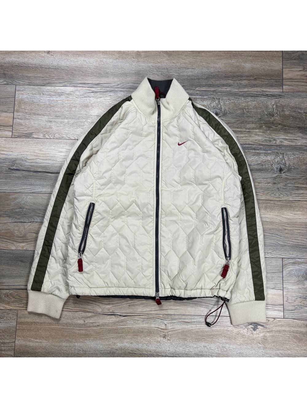 Y2K Nike Cream Quilted Zip Jacket